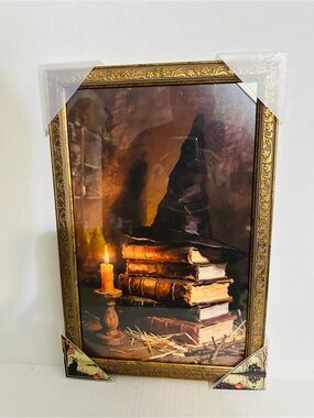 "Witch Hat on Spell Books” by Marmont Hill Halloween Framed Art Print